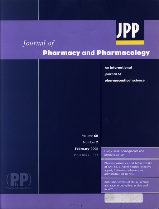 Journal of pharmacy and pharmacology : an international journal of pharmaceutical science